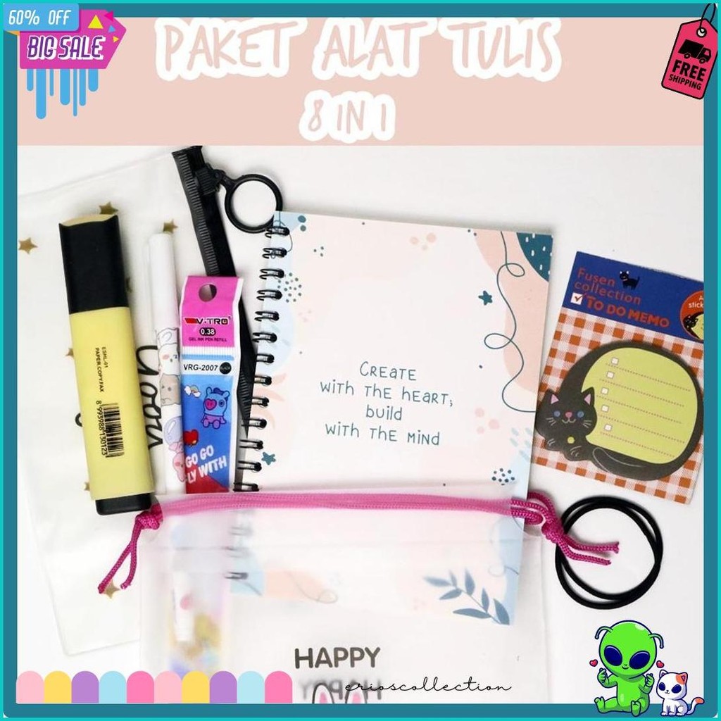 

Paket Alat Tulis 8In1 / Stationery Set Fancy / Alat Tulis Set / Stationery Set. Diskon Setengah Harga