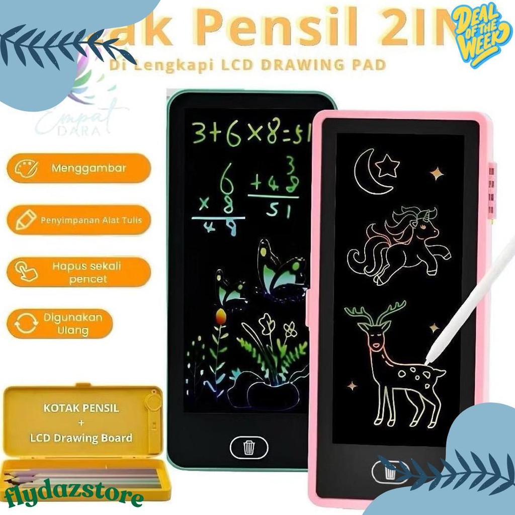 

[4D] Kotak Pensil Case Besar Lcd Writing Drawing Box Case Ukuran Besar Pencil Drawing Pad Edukasi 2In1 Diskon
