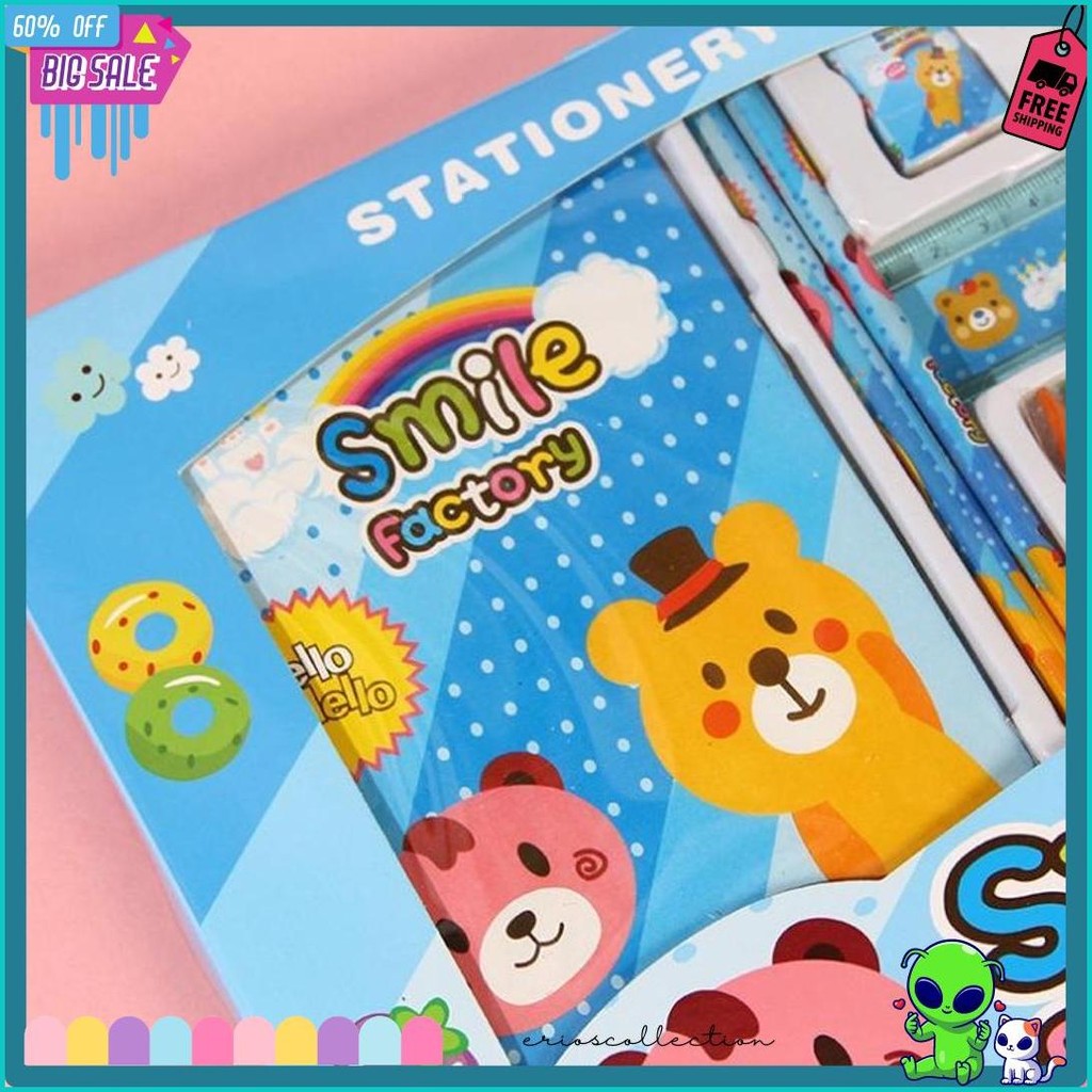 

Gratis Ongkir - S5982 Paket Peralatan Tulis Sekolah 8 In 1 / Set Alat Tulis Anak Motif Kartun Diskon