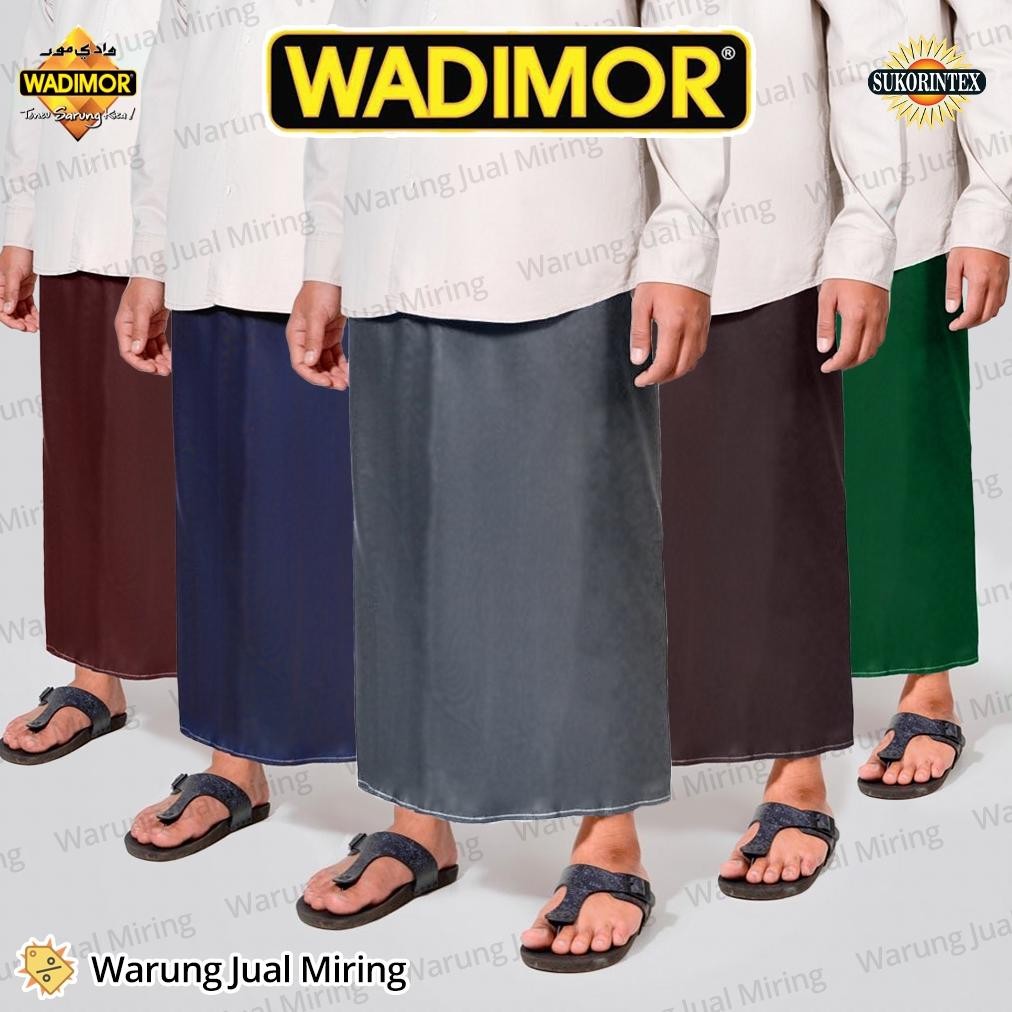 Update Sarung WADIMOR Hitam Putih Polos Premium Original Dewasa Anak Grosir Kain Samping Tumpal Shol