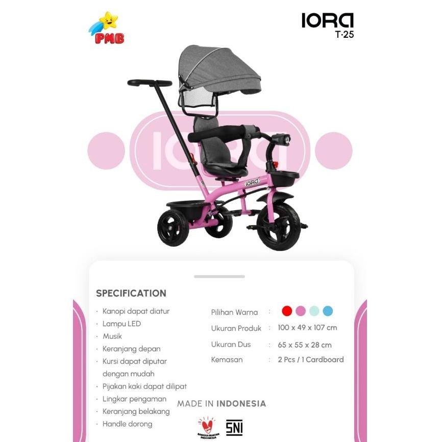 Terlaris Sepeda Anak Roda Tiga Pmb Iora T18 // Sepeda Anak Pmb Toys Iora T-25