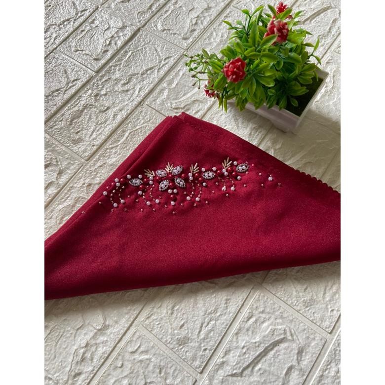 Terbaik HIJAB SEGI EMPAT PAYET SINAR GLOWING LASERCUT / HIJAB SEGI EMPAT MEWAH / HIJAB PESTA / HIJAB