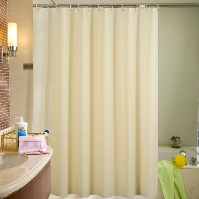 Shower Curtain 180X180 Textile/Shower Curtain Kain 180Cm/ Korden Putih