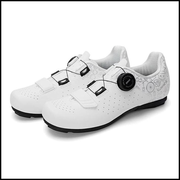 SEPATU SEPEDA WANITA SANTIC NEW WOMEN CYCLING SHOES FLAT NON CLEAT ROADBIKE MTB WHITE ORIGINAL