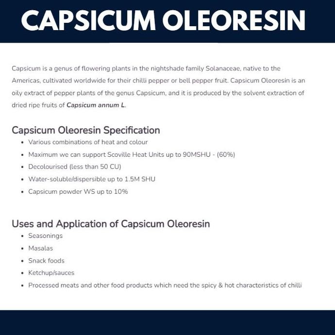 

Capsicum Oleoresin 1 Juta SHU Oil Soluble / Chilli Extract - 100 Gram GM