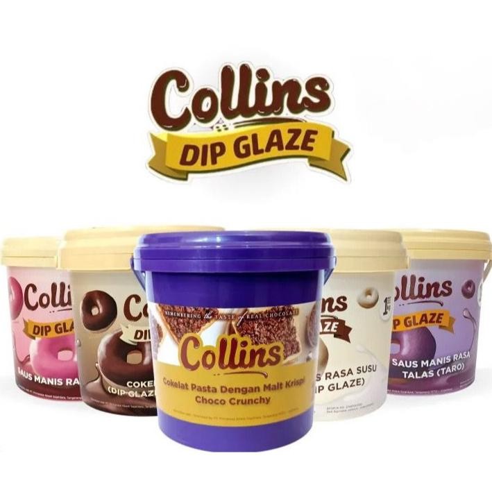 

Collins Dip Glaze Chocolate 1 Kg, Collins Pasta Selai Cokelat Berat 1 Kg Nugi