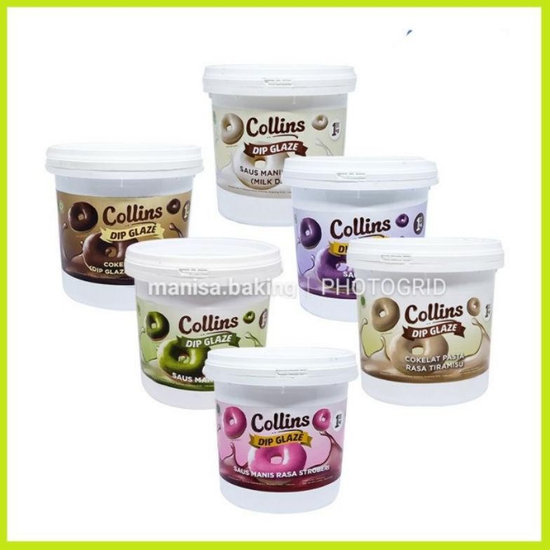 

COLLINS DIP GLAZE 1 KG TERLENGKAP TOPPING DONAT LUMER DIPING GLAZE 1 KG KEMASAN EMBER Nugi