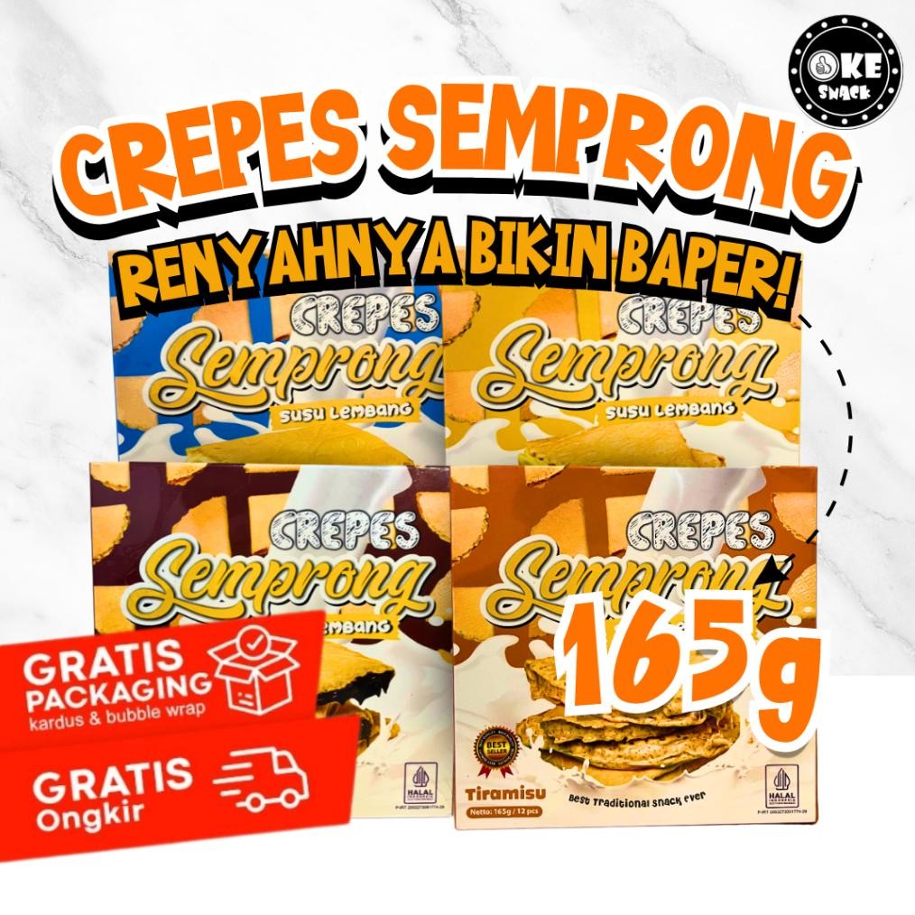 

Crepes Semprong Crispy Crunchy Aneka Rasa Coklat Tiramisu Susu Taro Greentea Keju Strawberry Nugi