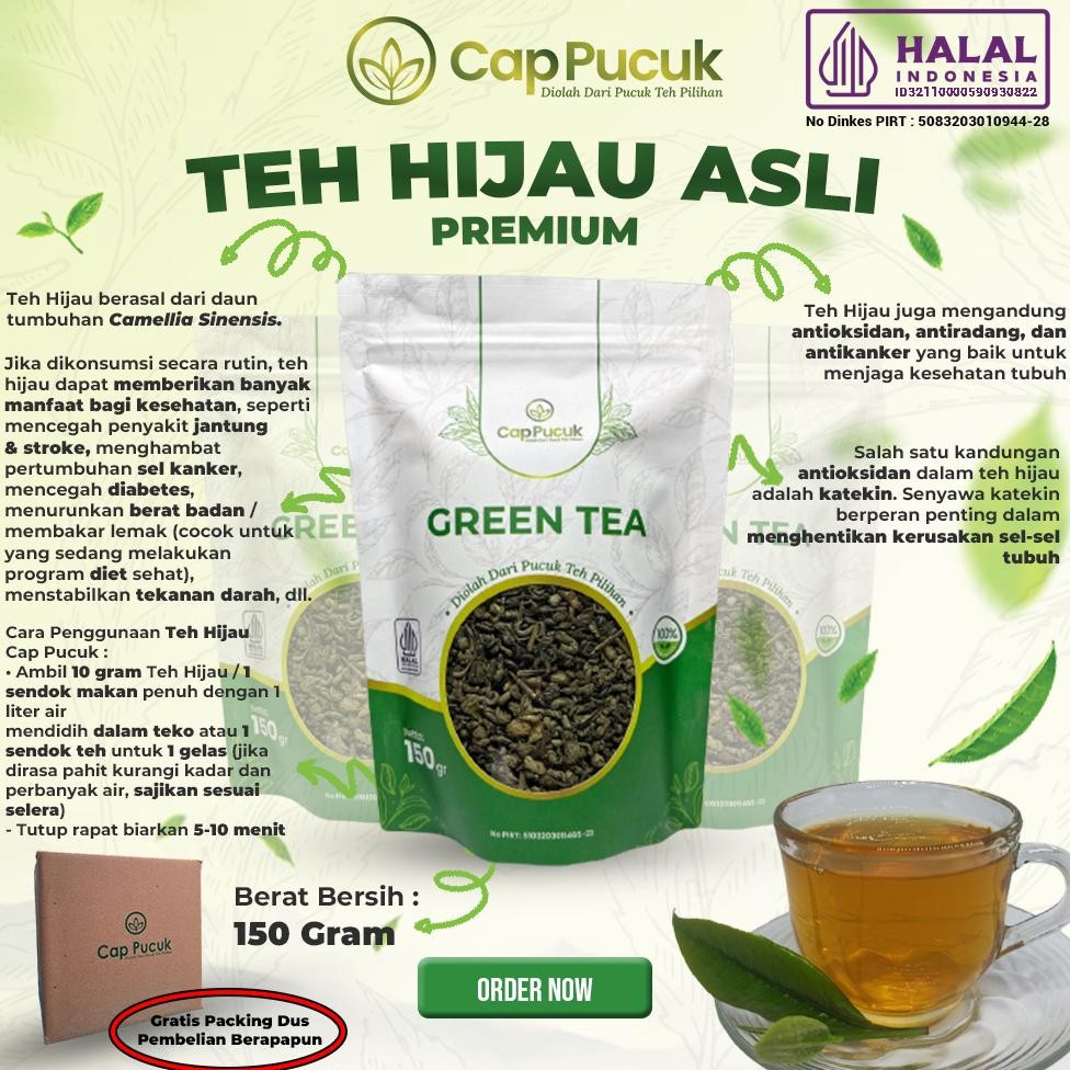 

TEH HIJAU (PEKO SPESIAL ) / GREEN TEA CAP PUCUK "PREMIUM" Nugi