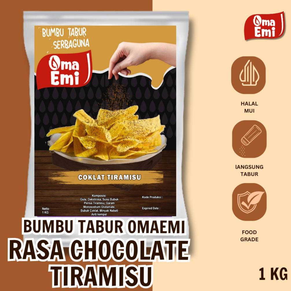 

BUMBU TABUR COKELAT TIRAMISU / CHOCOLATE TIRAMISU SEASONING 1 KG Nugi