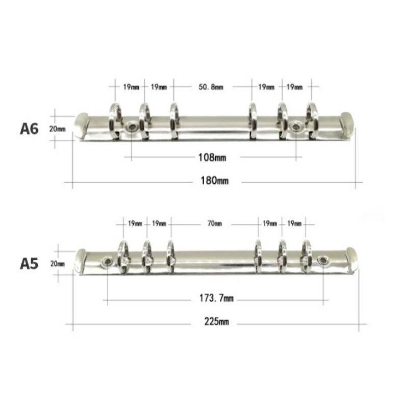 

Cod A5 Binder Kulit Pu 6 Ring Silver Gh-56