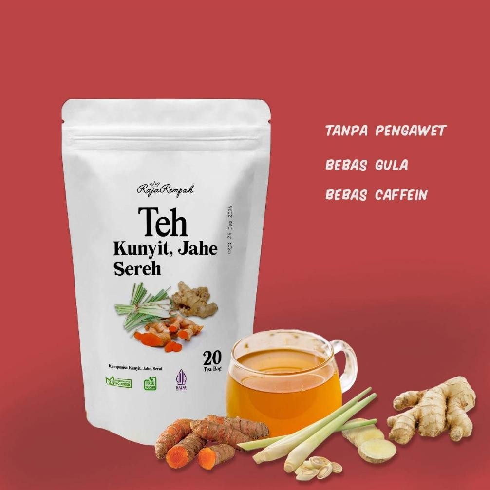 

RajaRempah Teh Kunyit Jahe Serai isi 20bag Teh Herbal JSR Nugi