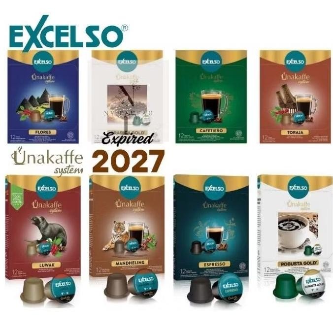 

EXCELSO CAPSULE UNAKAFFE kopi kapsul excelso unakaffe ALL VARIAN 12pods Nugi
