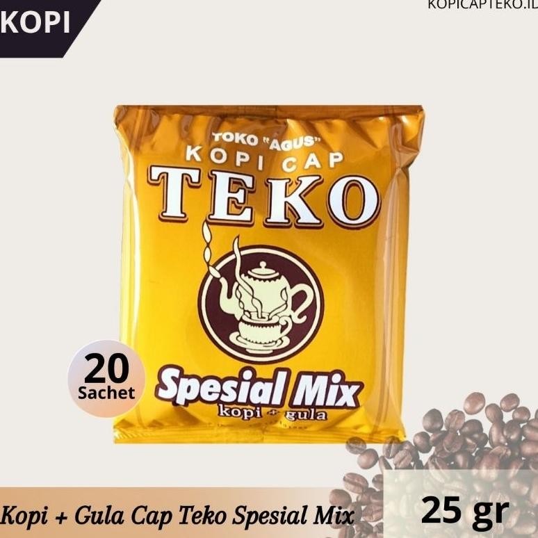 

Kopi CAP TEKO Plus Gula Spesial Mix 25 GR (Isi 20 SACHET) Nugi