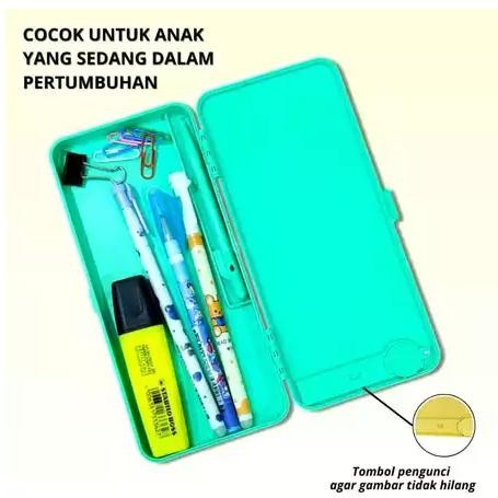 

We-53 Jm Kotak Pensil Case Lcd Writing Drawing Box Case Pencil Drawing Pad Edukasi 2In1 We-53