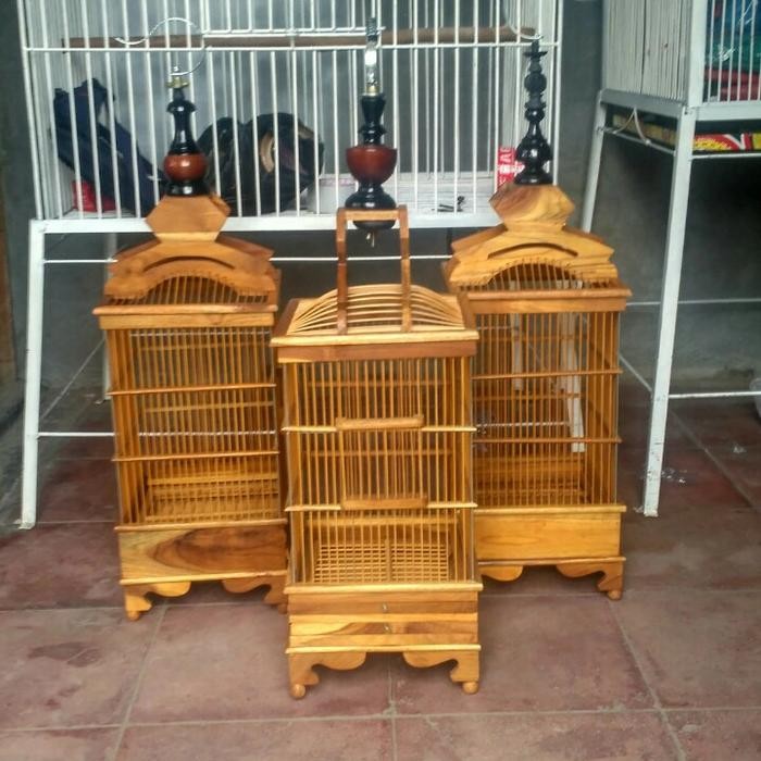 Kandang pleci pernisan kayu jati