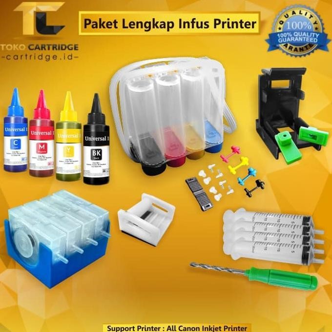 Paket Lengkap Infus Printer Canon iP2770 MP258 MP287 MP237 TS307 TS207 Nugi