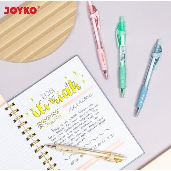 

(12Pc) Joyko Pulpen Gel Cetek Gp 265 An Pastel Q Gel / Pen Gel Squeezy