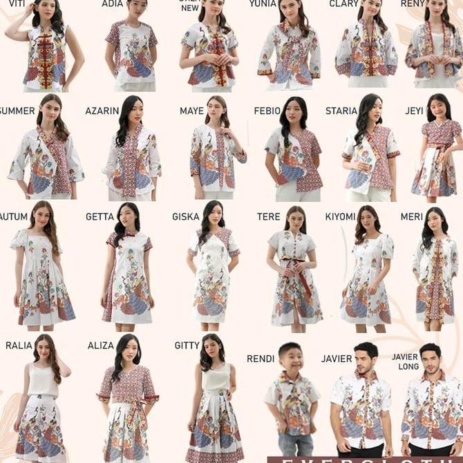 EVERCLOTH BATIK SERAGAM COUPLE BATIK FAMILY SET KELUARGA SARIMBIT ANAK DEWASA SETELAN MOTIF BURUNG H