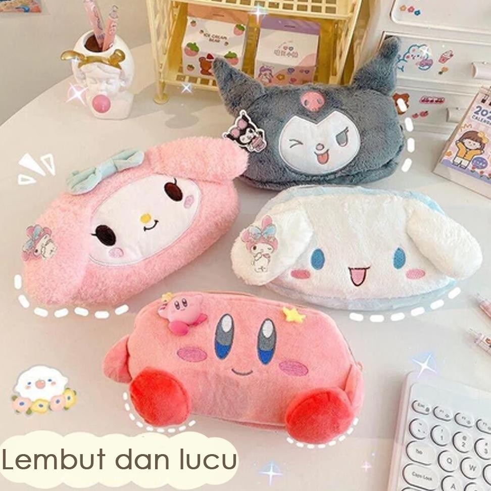 

Hot Sale [Cod] Sanrio Cute Pink Pencil Case Large Capacity Kawaii Pen Bag Student School Pencil Bags For Girl Study Stationery School Supplies Hot Sale