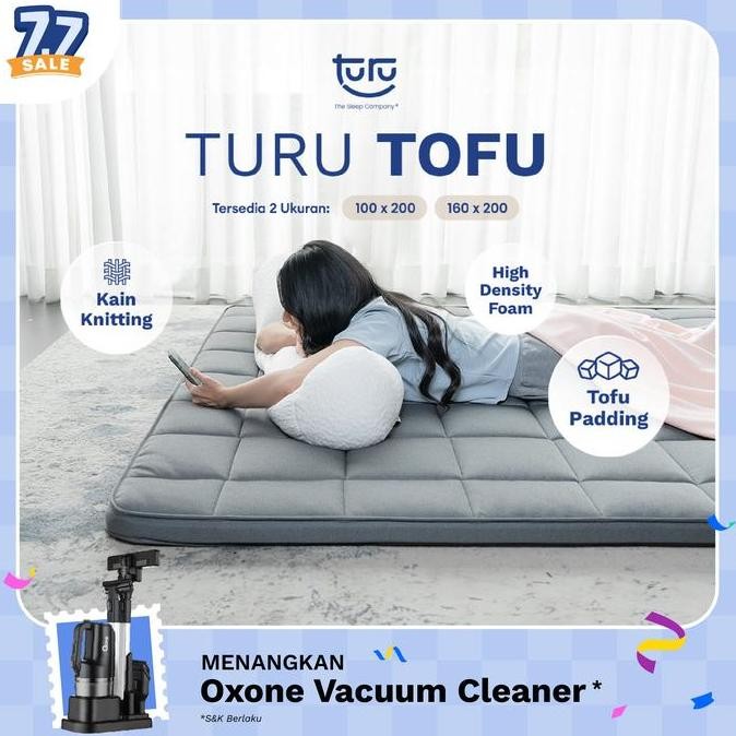 Turu Turu Tofu Kasur Lantai Gulung Premium / Travel Bed Premium / Matras Lantai Kasur Piknik (Free T