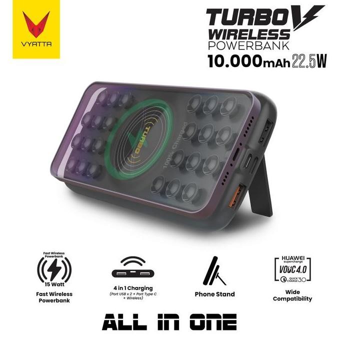 Sale Vyatta Turbo V Fast Wireless 15W Powerbank Vooc&Qc3.0 22.5W-Phone Stand