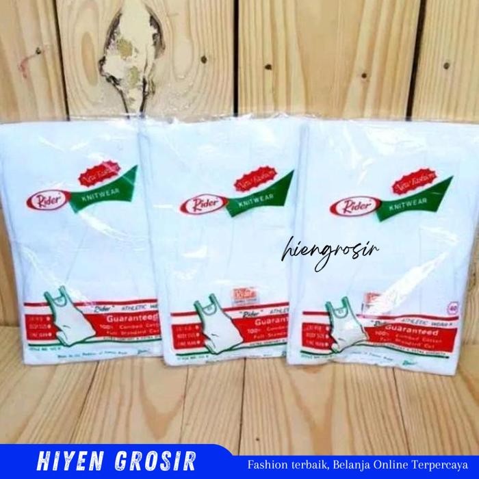 HG- [[3PCS]]KAOS SINGLET RIDER KAOS KUTANGRIDERSINGLET PRIA RIDER PUTIH     BY HIEN GROSIR BAGUS !!