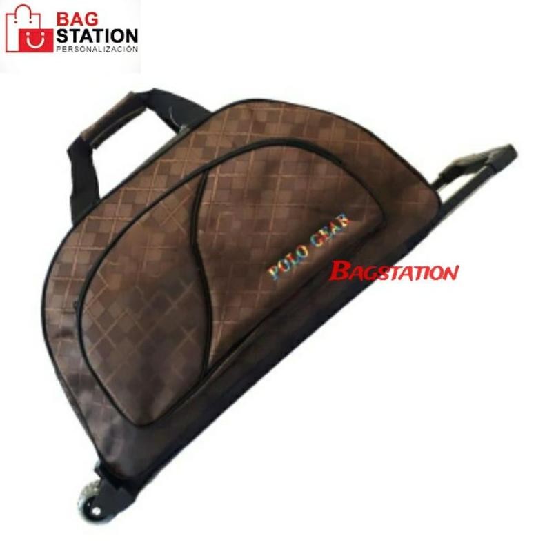Terlaris New Travel Bag Troli Polo Gear Coklat Original Tas Travel 2 Roda Tas Cabin Tas Pakaian Tas 