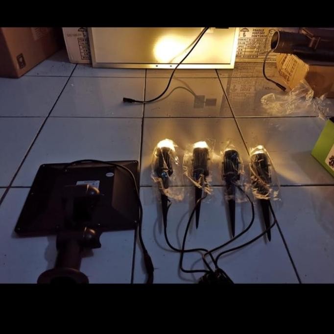 lampu sorot solar sel panel surya 4x1w lampu tembak solar