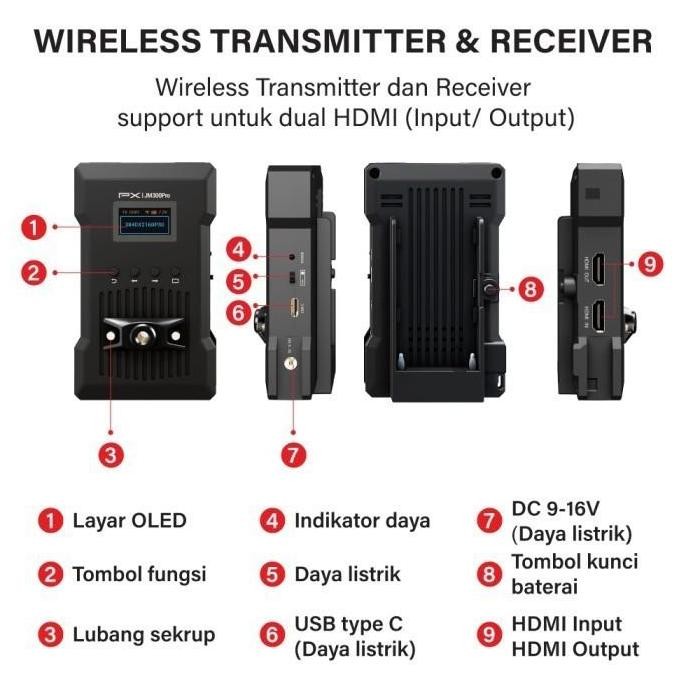 PX JM300 PRO WIRELESS VIDEO RECEIVER ONLY SISTEM KAMERA JM300PRO
