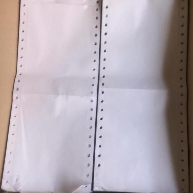 

BEBAS ONGKIR - paper print kertas continuous form 9.5 x 11/2 1 ply DPH Bagi 4 WARTEL