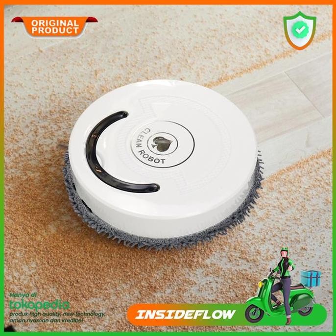 TERLARIS - Robot Pembersih Lantai Pel Sapu Microfiber Otomatis Elektrik Cleaning