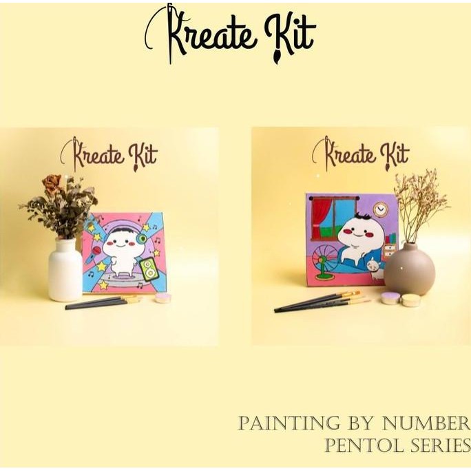 

Paint By Number Pentol Cartoon Series 20x20cm [Kreate Kit] DIY Painting Kit Kanvas Canvas Lukis
