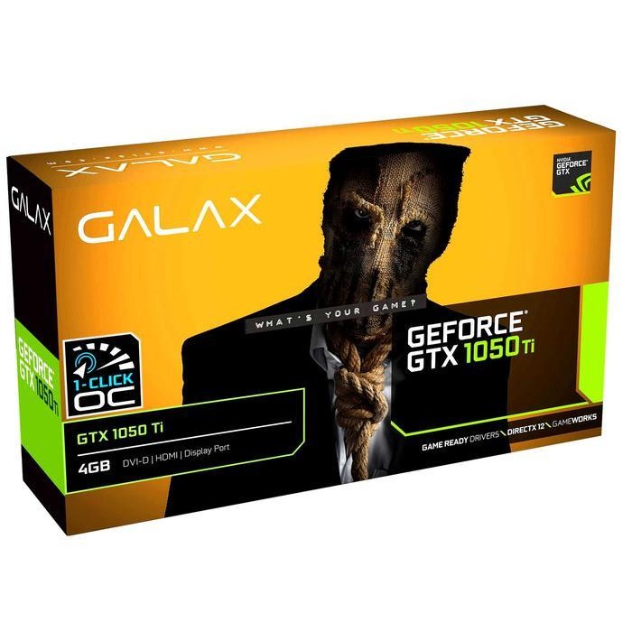 Galax Gtx1050 Ti 1Clickoc | Vga Geforce Gtx1050Ti 4Gb 128Bit Promo Original Dan Terpercaya