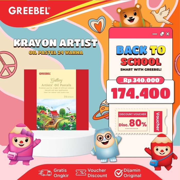

BEST SELLER GREEBEL Crayon Krayon ARTIST OIL PASTEL (AOP 24 Warna) / Krayon Oil Pastel / Crayon