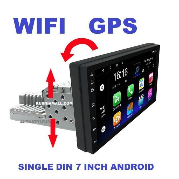 TERMURAH - Single din 7 Inchi Android GPS Wifi Tape Mobil untuk mobil single din
