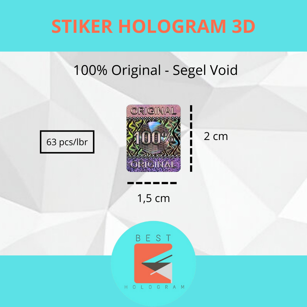 

Stiker Hologram 3D 100% Original uk. 1,5 x 2 cm