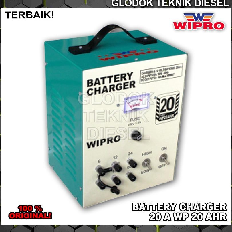 Wipro Charger Aki Mobil Motor 20 A Battery Charger WP 20 AHR Cas Aki WP20AHR Original Terbaik