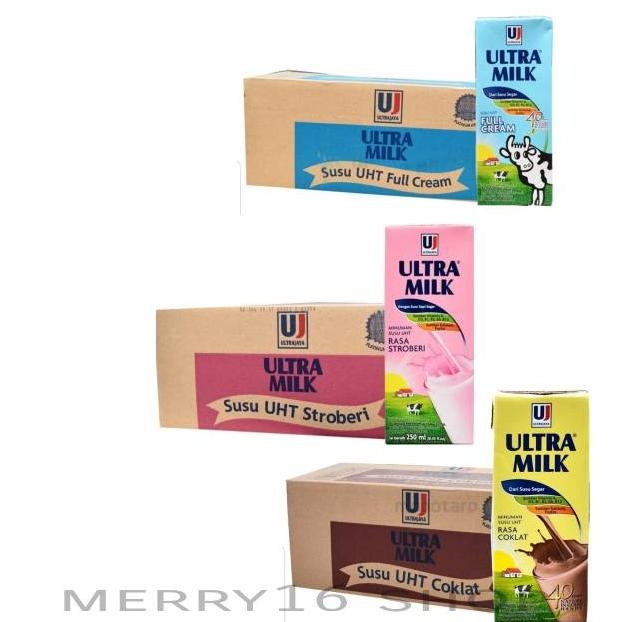 

Susu Ultra 250 Ml Isi 24 Pcs Rasa Coklat/Strawberry/Full Cream Nugi