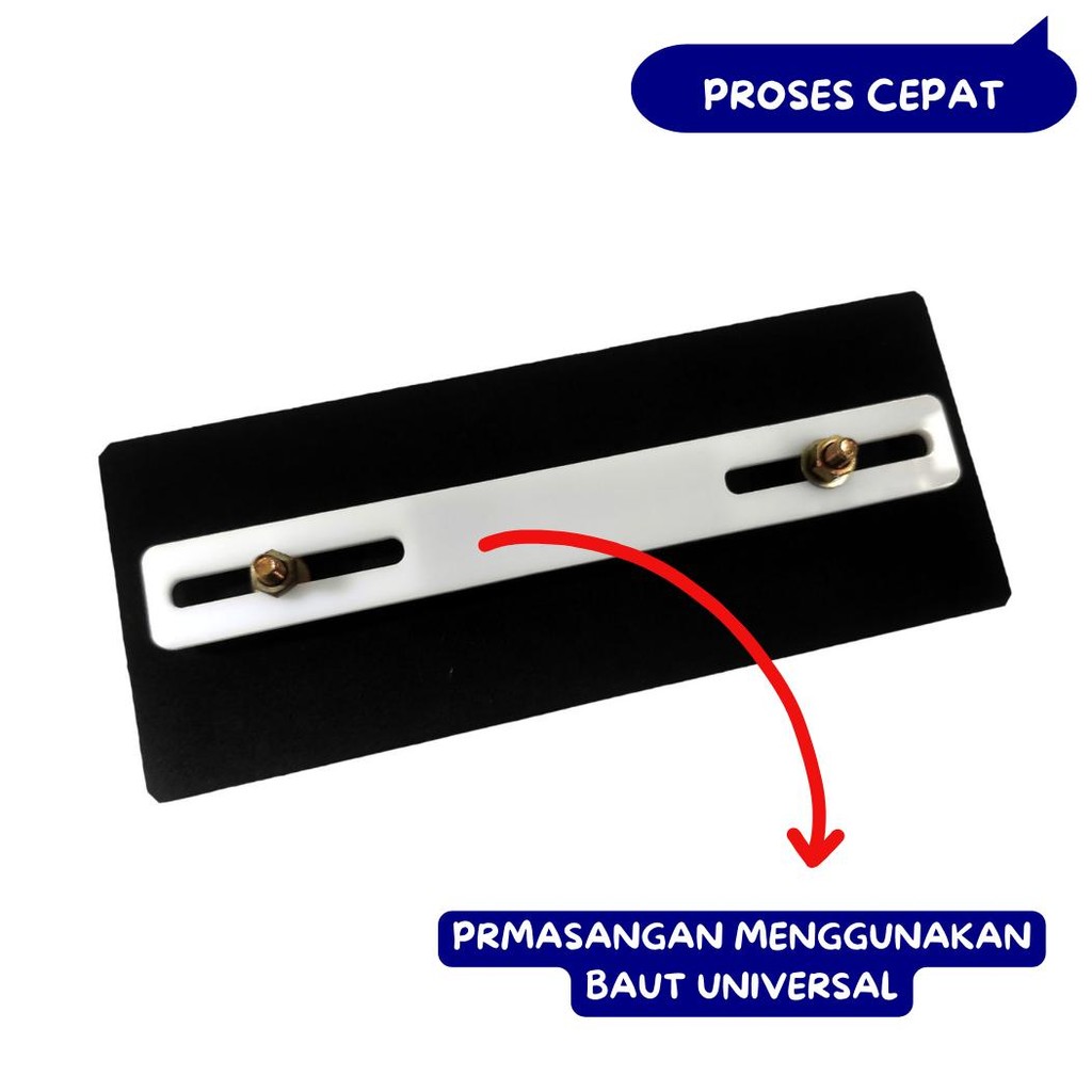 ( Satuan ) Plat Nomor Sepeda Motor Timbul Crome Baut