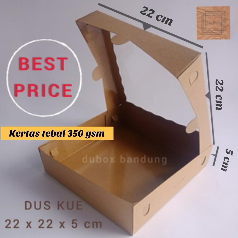 

DUS BROWNIES 22x22x5 cm 1pak=10pcs DUS KUE DUS MAKANAN DUS BOLU DONAT DUS KEMASAN dus bolu Nugi