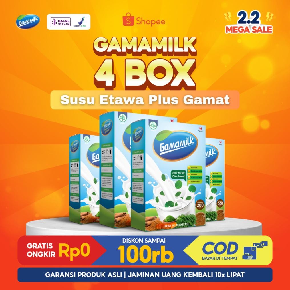 

(4 BOX) Paket GAMAMILK - Susu Kambing Etawa Plus Ekstrak Gamat - HALAL Dan BPOM Nugi
