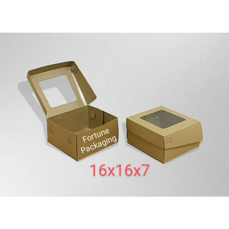 

(Isi 10 pcs) Dus Kraft 16x16x7 Laminasi Kokoh Bagus untuk Pudding dan Aneka Kue Nugi