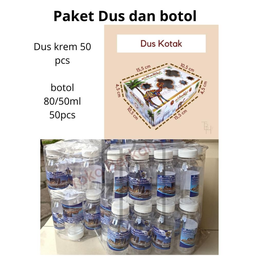 

paket dus oleh oleh haji dan umroh + botol 50pcs Nugi