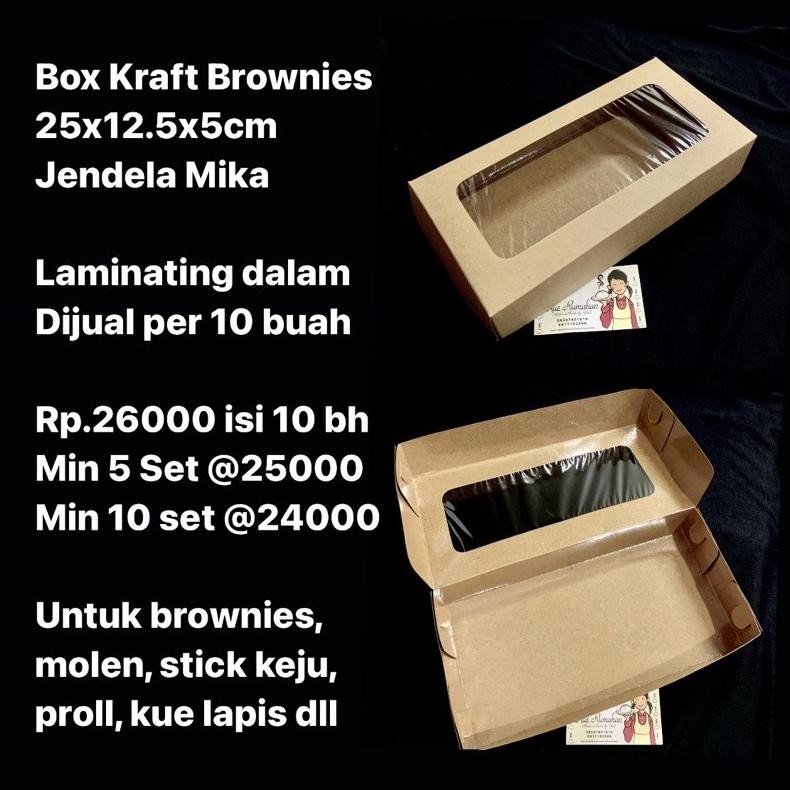 

Box Kraft Brownies 25x12.5x5cm DIJUAL PER 10 LEMBAR Nugi