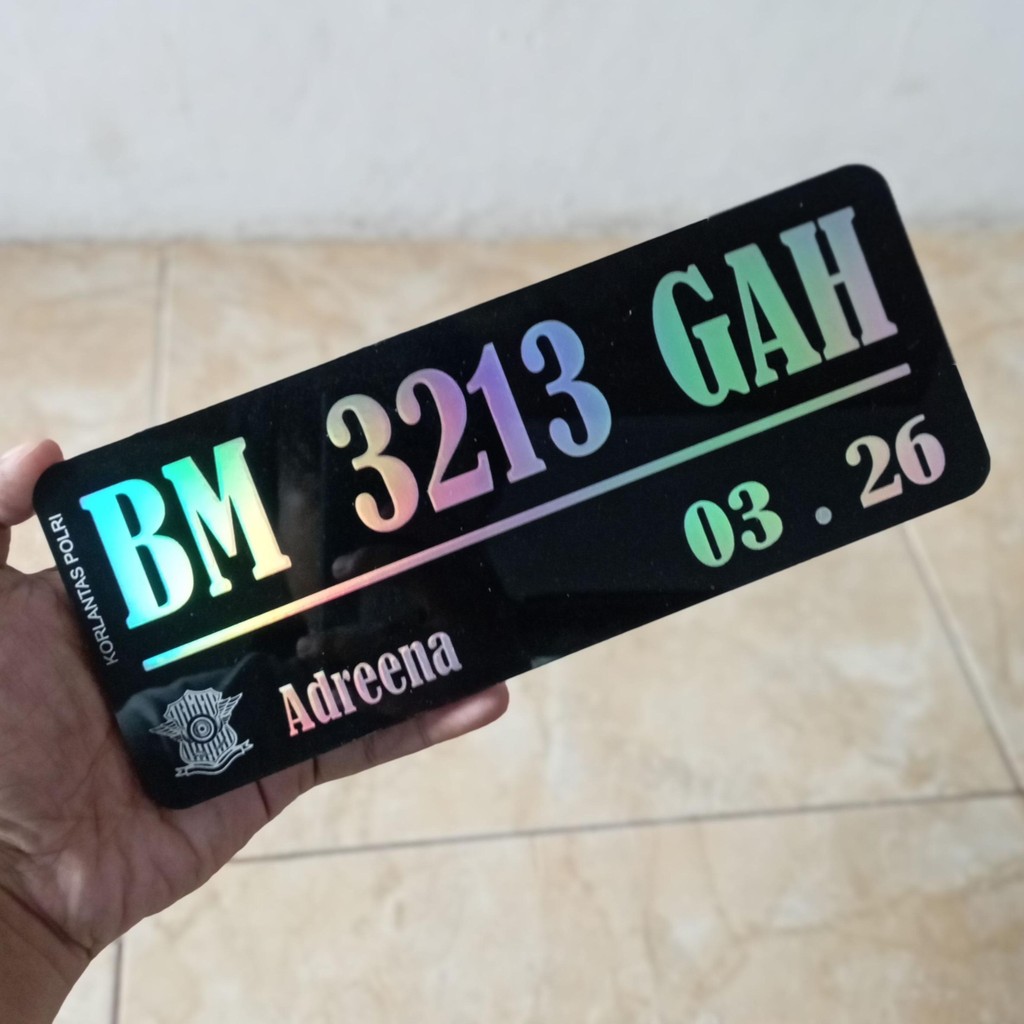 Plat Nomor motor Akrilik hologram