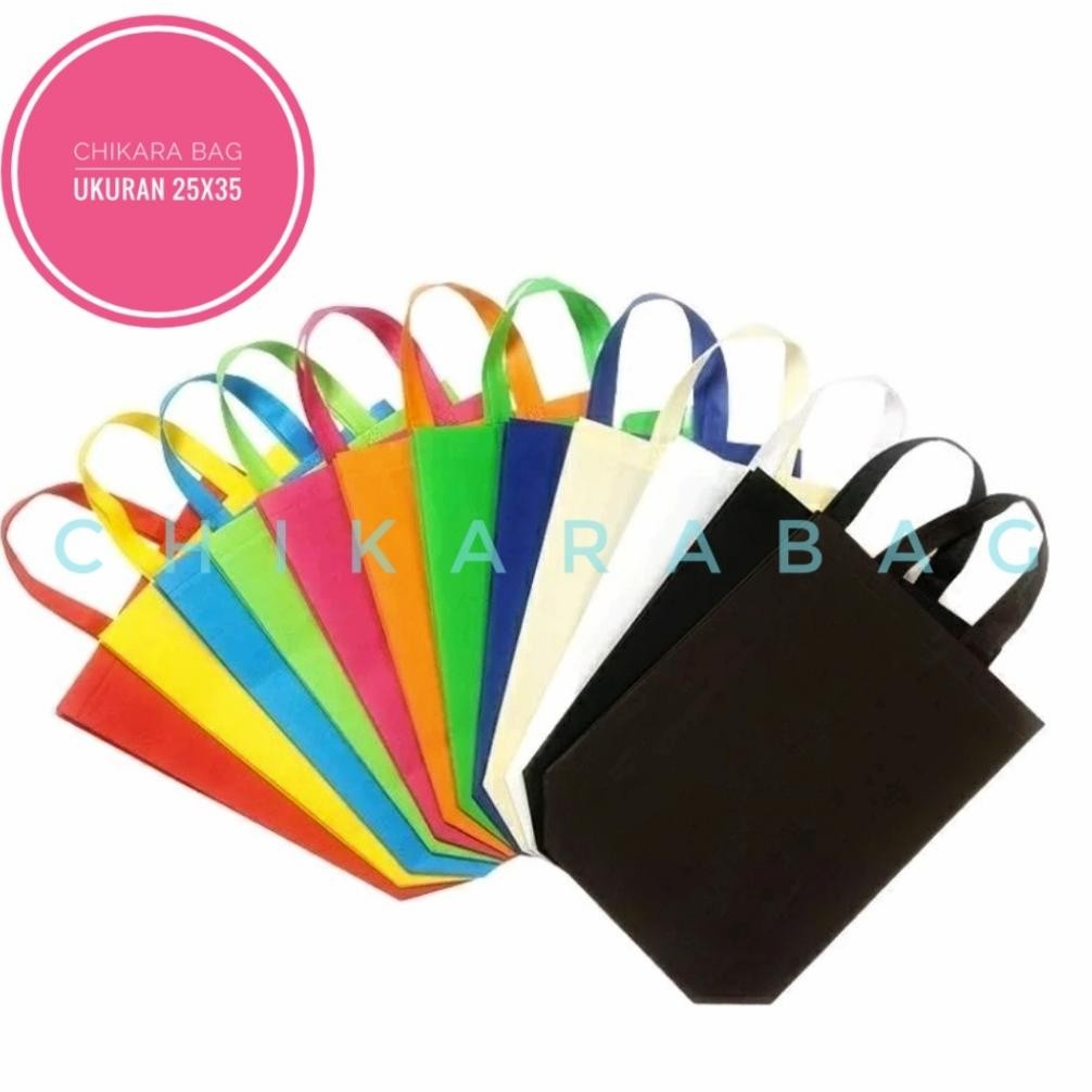 

(12 PCS) TAS SOUVENIR SPUNBOND STANDING HANDLE BAG ukuran 25 x 35 x8 KETEBALAN 75 GSM Nugi