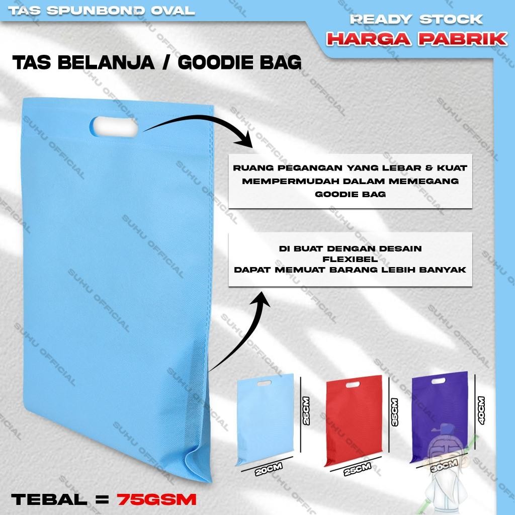 

Kkim Goodie Bag Tas Belanja Spunbond Model Oval Dcut Ukuran 25X35 Kantong Kain Souvenir