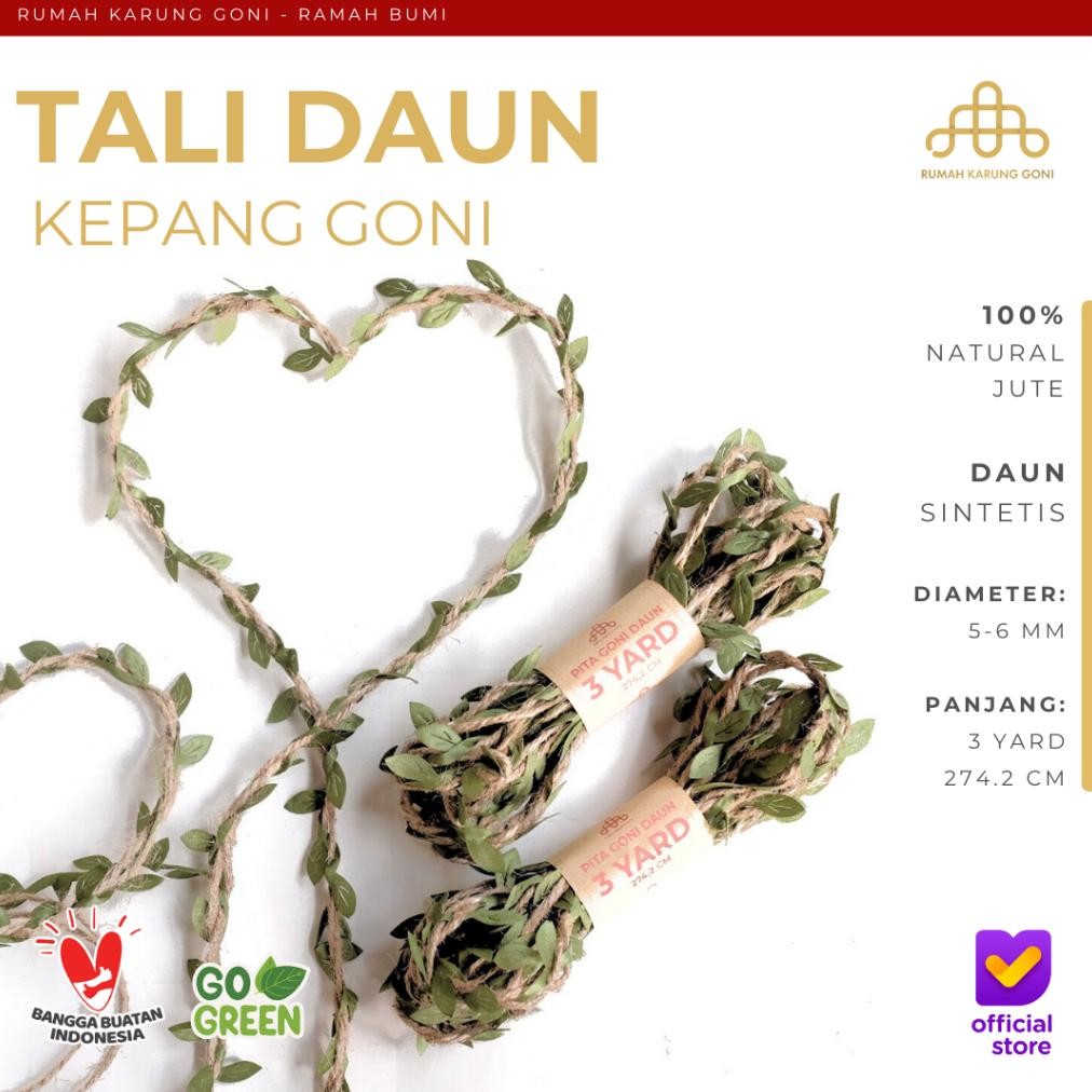 

Tali Pita Goni Daun 3 Yard - Pita Goni Dekorasi Hiasan Daun - Jute Rope Leaf - Burlap Decoration Nugi