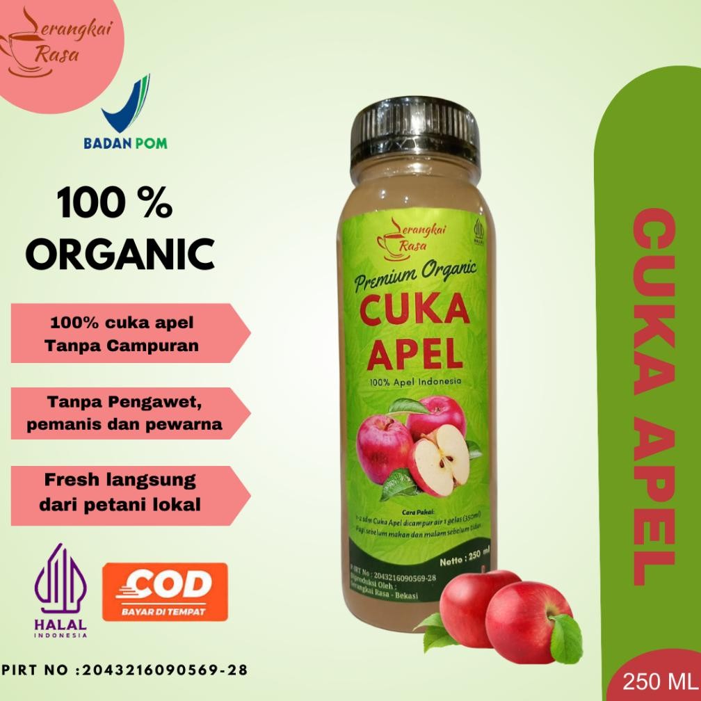 

CUKA APEL ORIGINAL 250ML | CUKA SARI APEL | ORGANIC APPLE CIDER VINEGAR ORIGINAL 100% Nugi